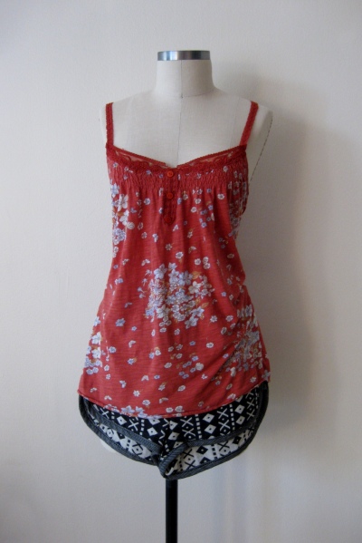 Urban Outfitters red floral tank with navajo shorts (1)